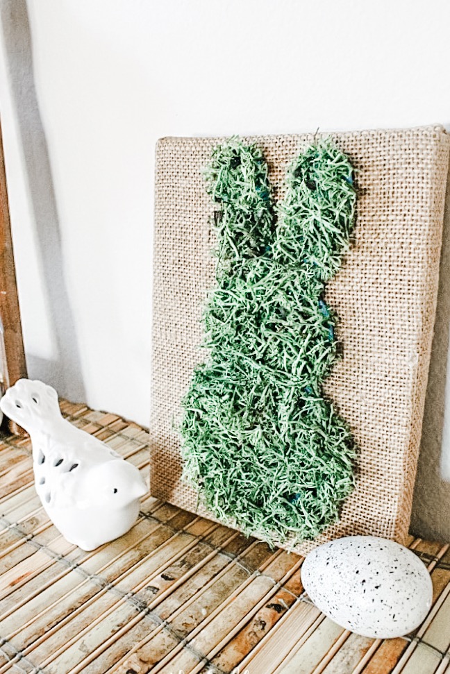 Burlap and Moss Bunny